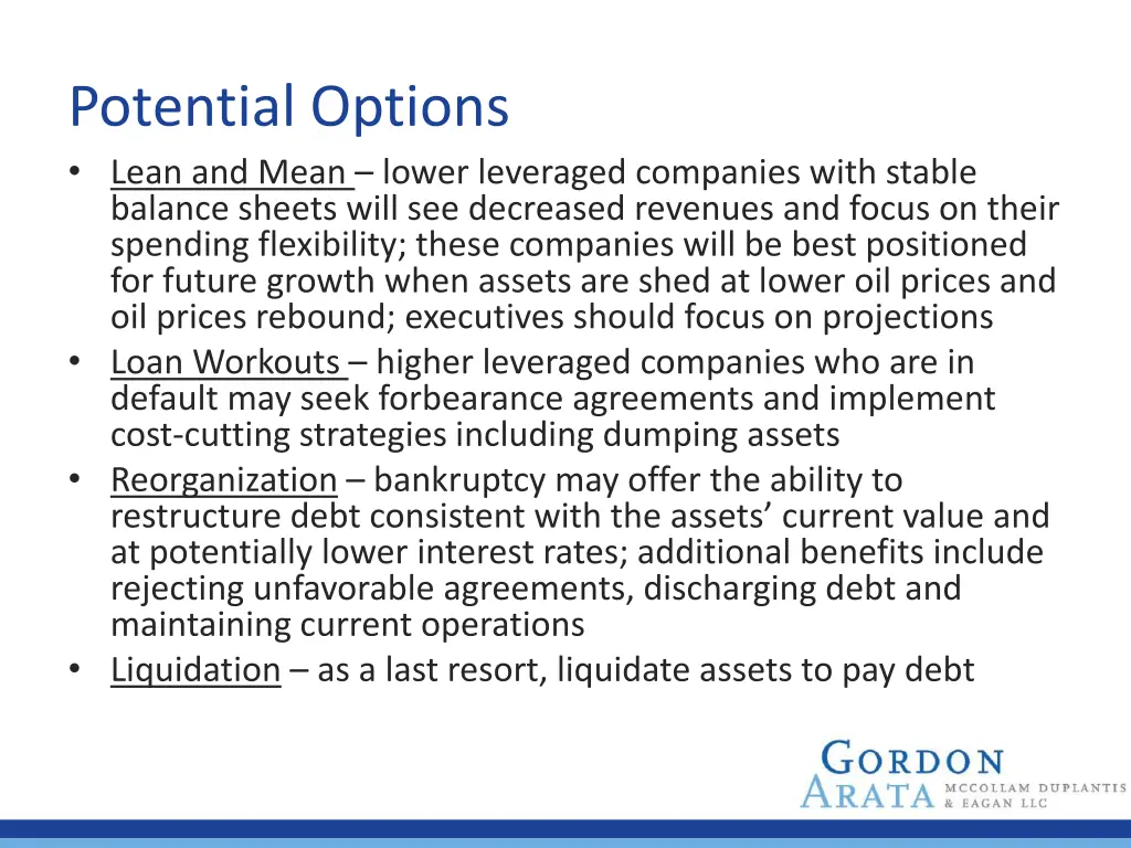 potential options lean and mean lower leveraged