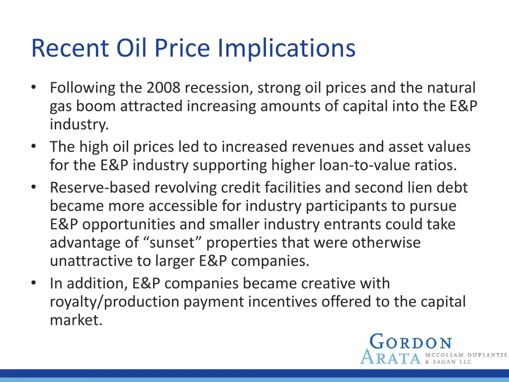 recent oil price implications