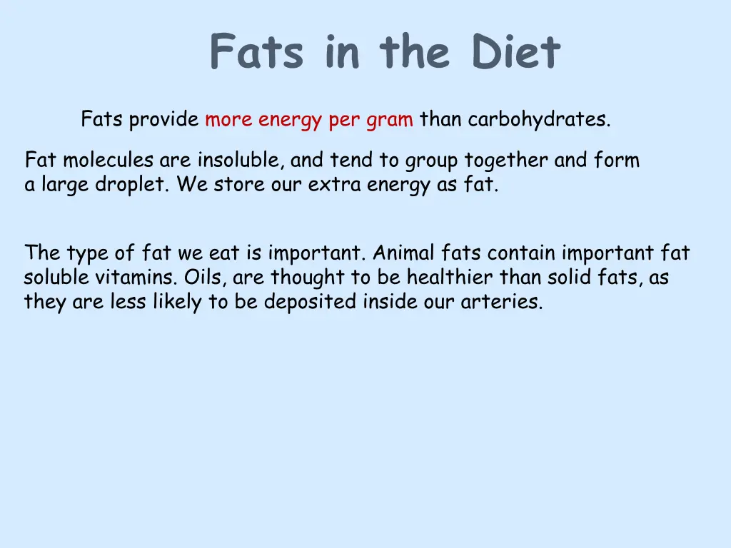 fats in the diet