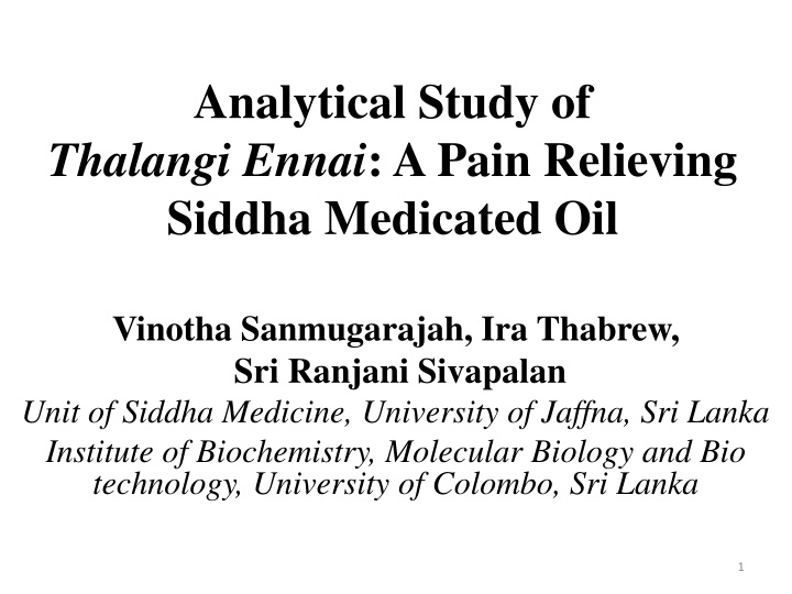 analytical study of thalangi ennai a pain