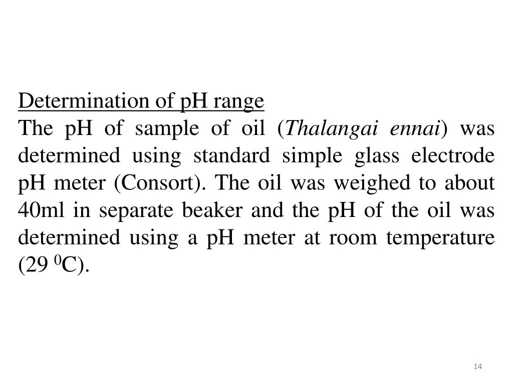 determination of ph range the ph of sample