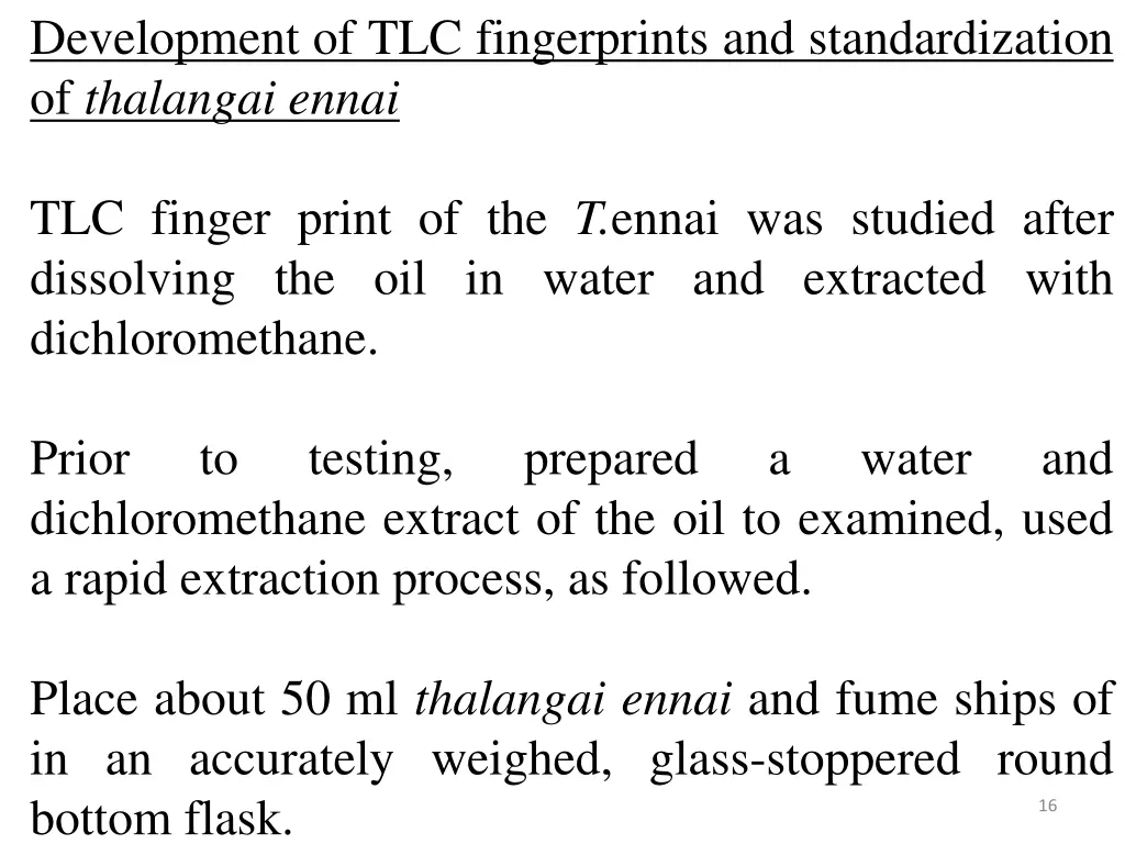 development of tlc fingerprints