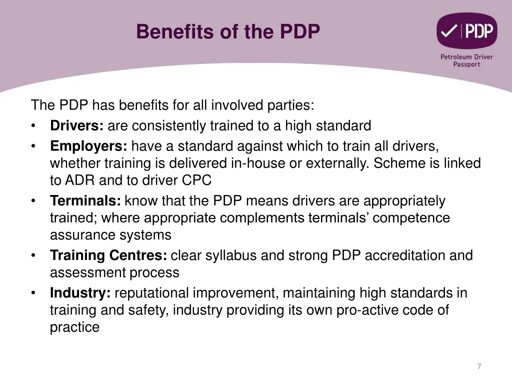 benefits of the pdp