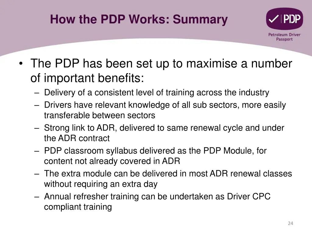 how the pdp works summary