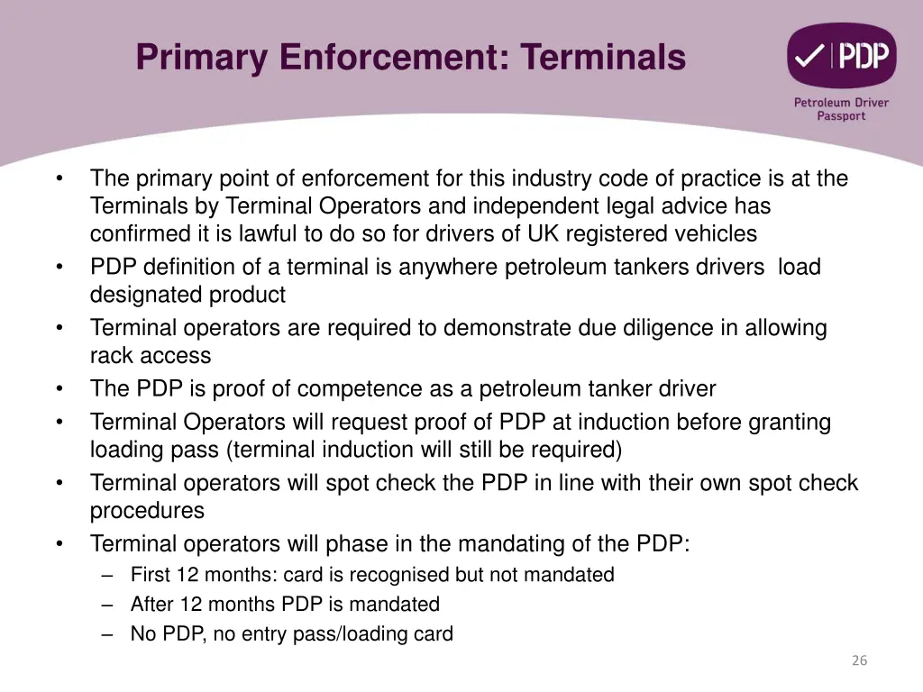 primary enforcement terminals