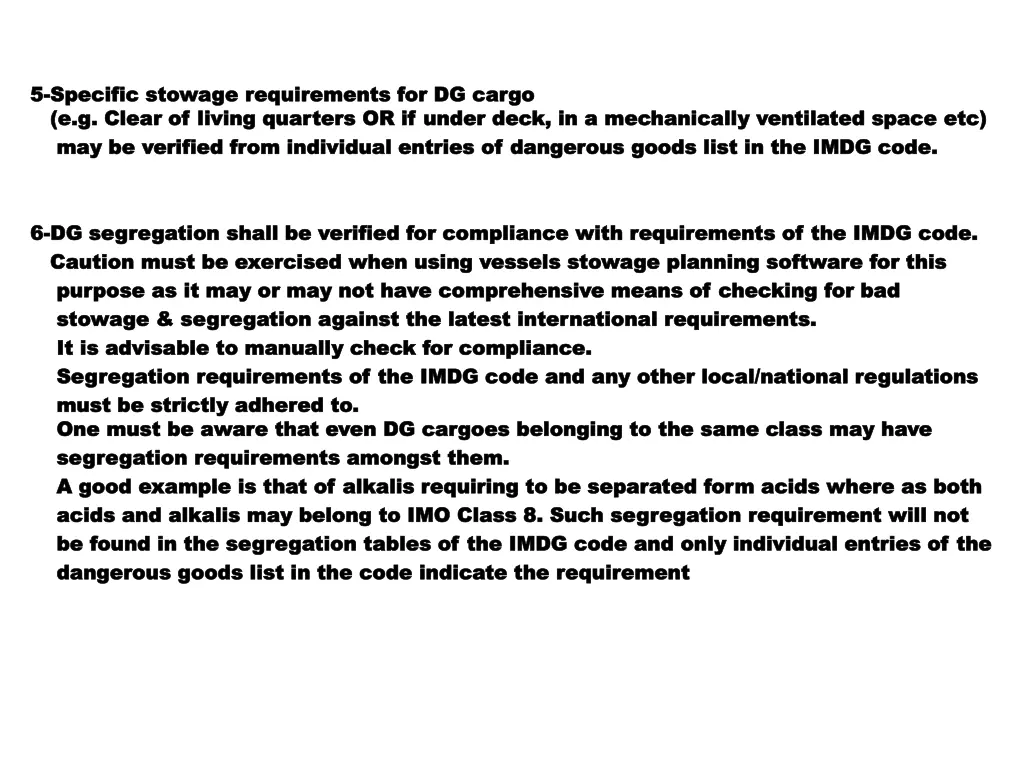 5 5 specific stowage requirements for dg cargo 1