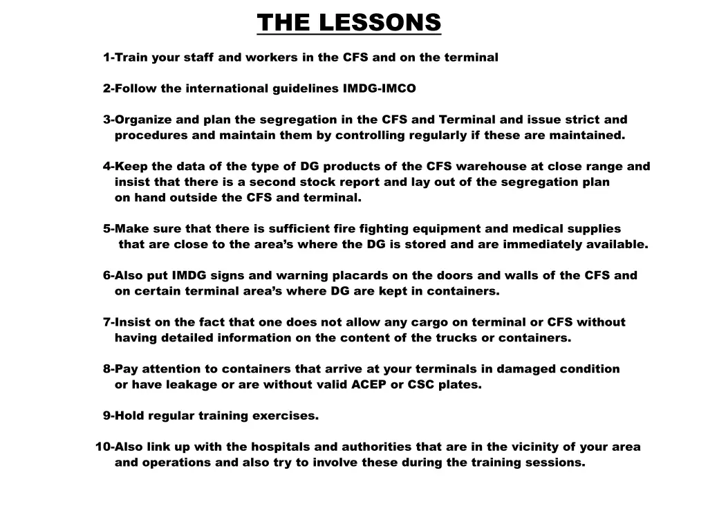 the lessons