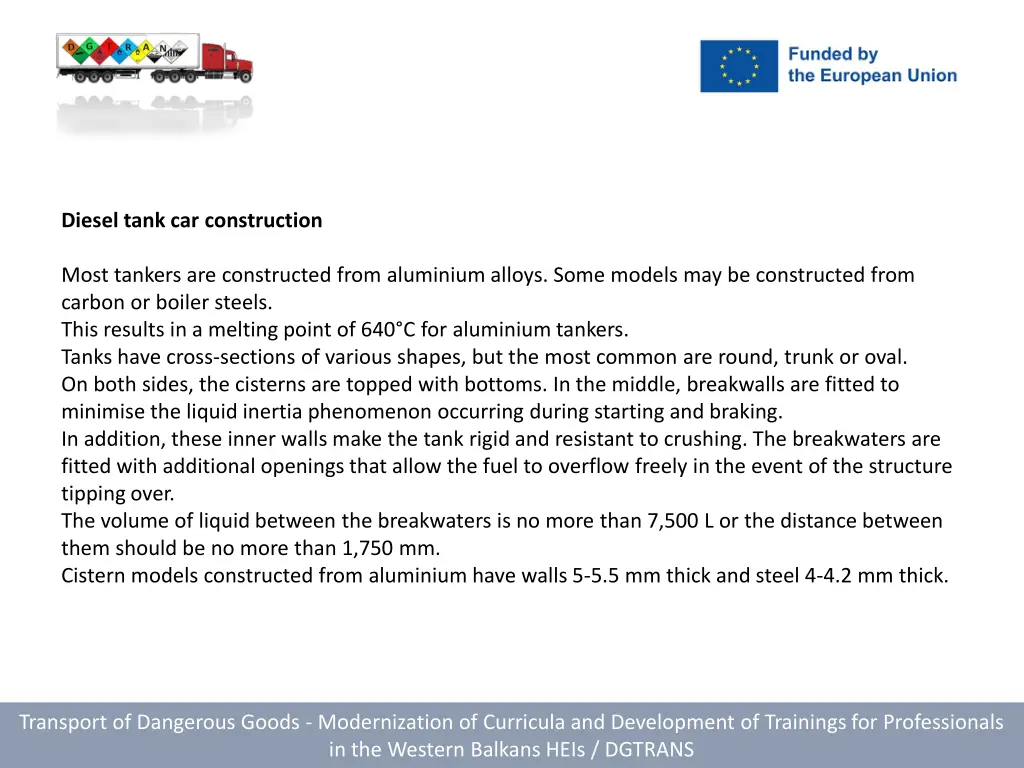 diesel tank car construction