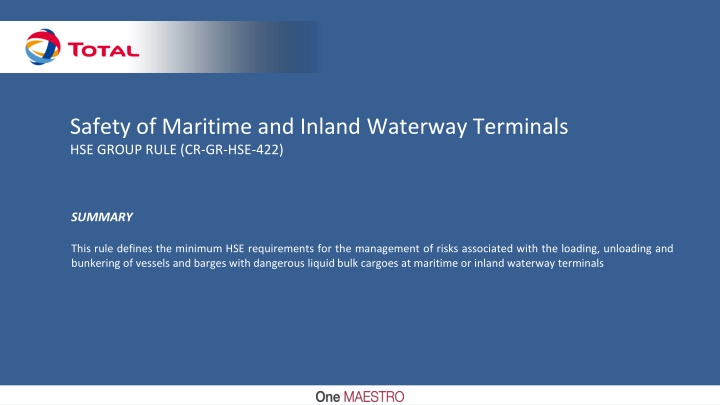 safety of maritime and inland waterway terminals