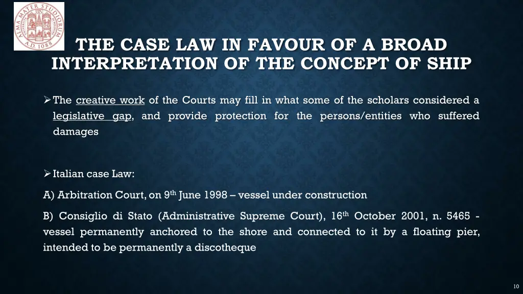 the case law in favour of a broad interpretation