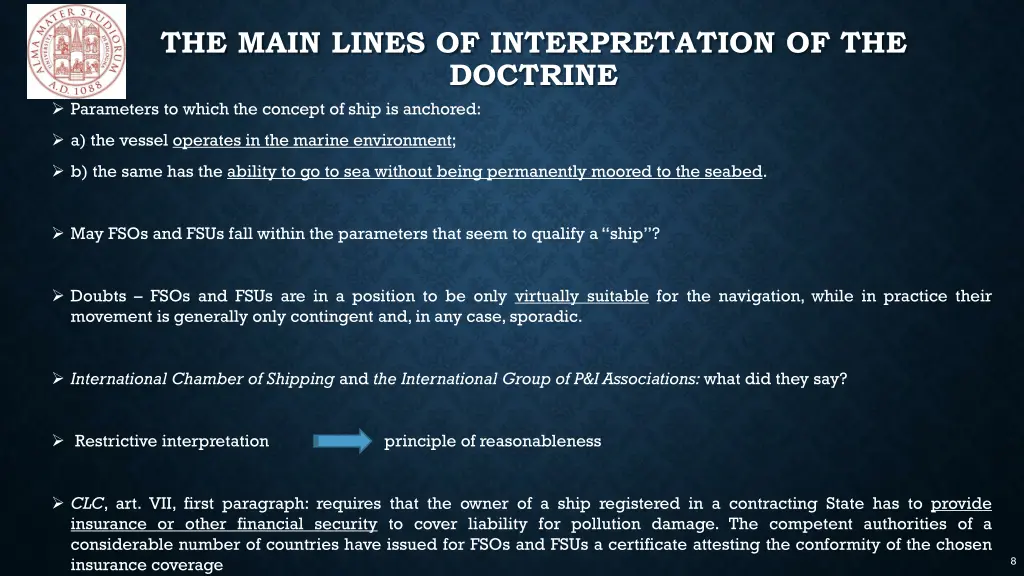 the main lines of interpretation of the doctrine