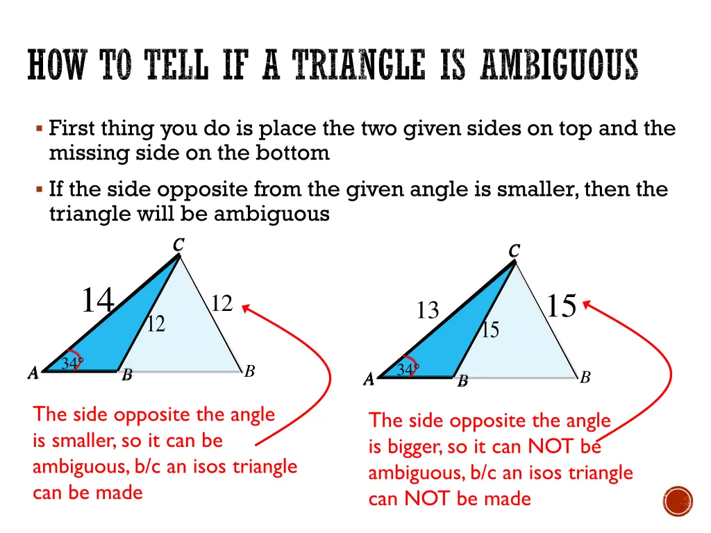 how to tell if a triangle is ambiguous