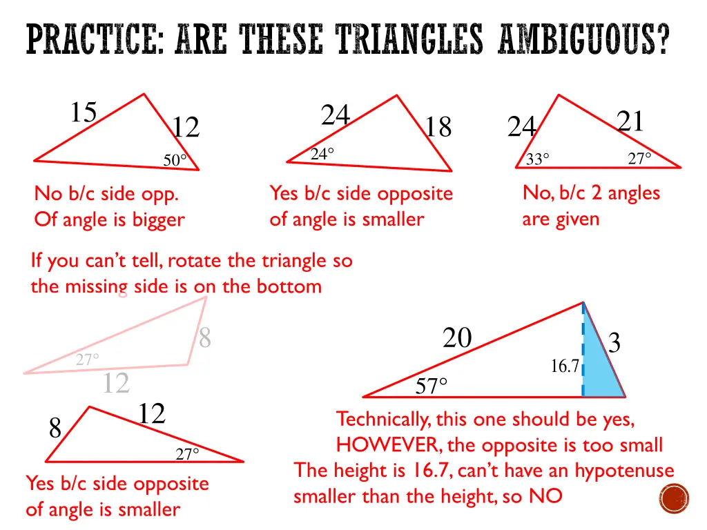 practice are these triangles ambiguous