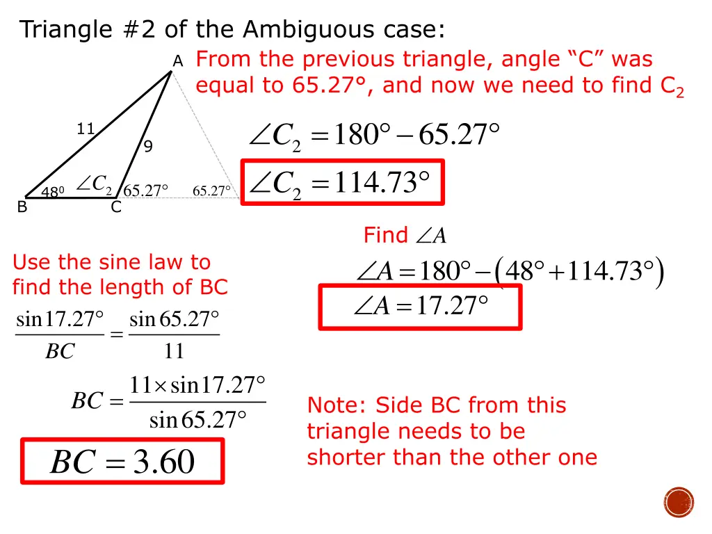 triangle 2 of the ambiguous case from