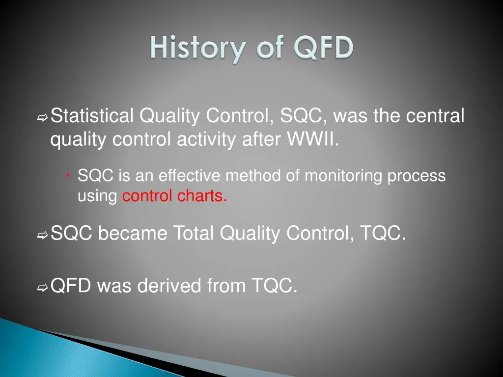 statistical quality control sqc was the central