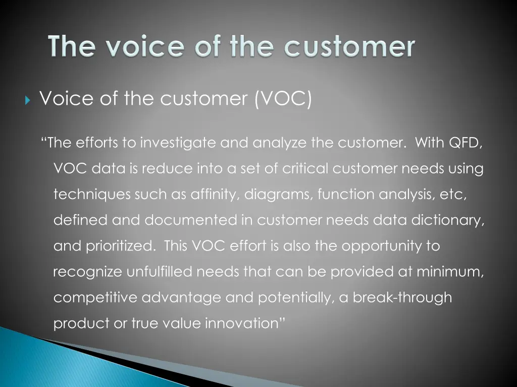 voice of the customer voc