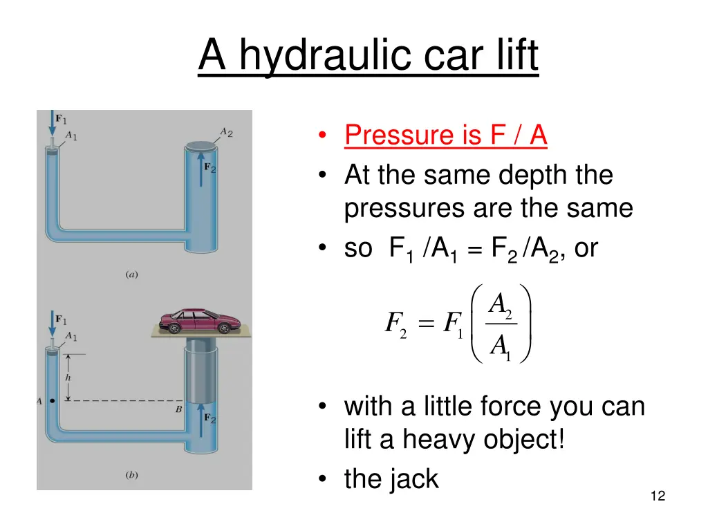 a hydraulic car lift