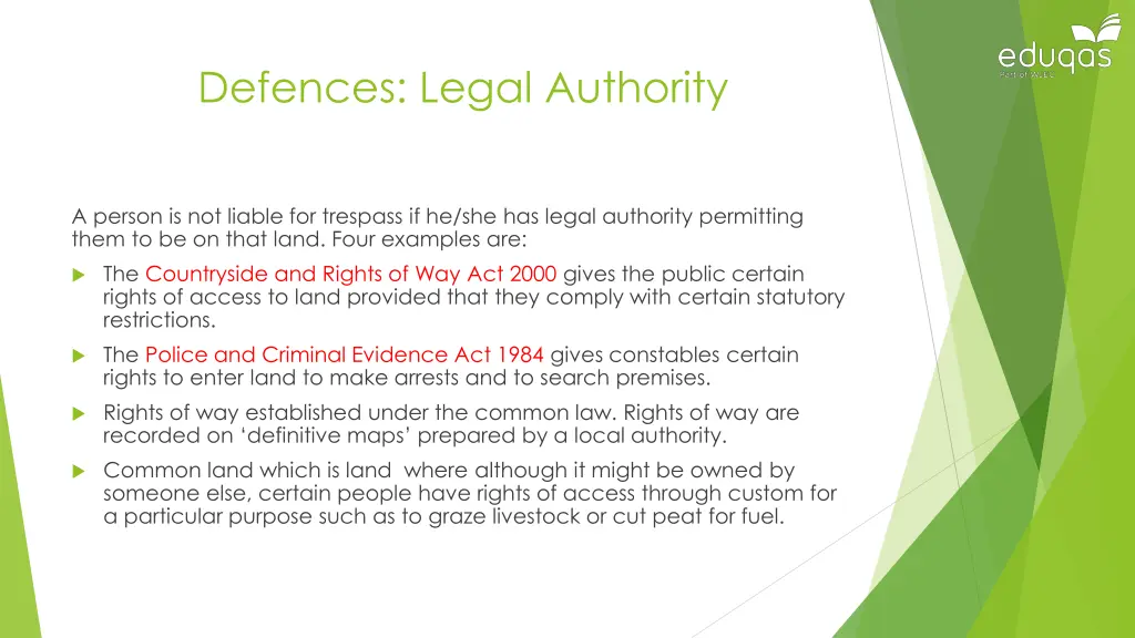 defences legal authority