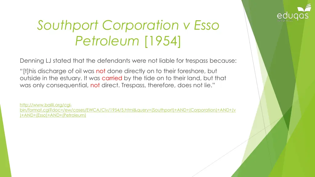 southport corporation v esso petroleum 1954 1