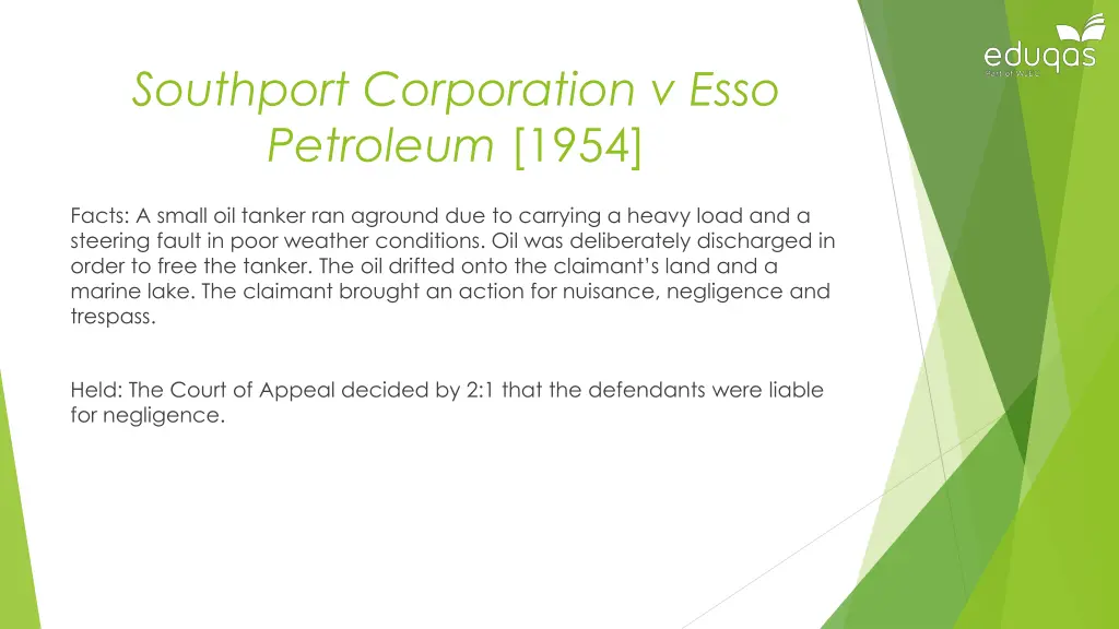 southport corporation v esso petroleum 1954