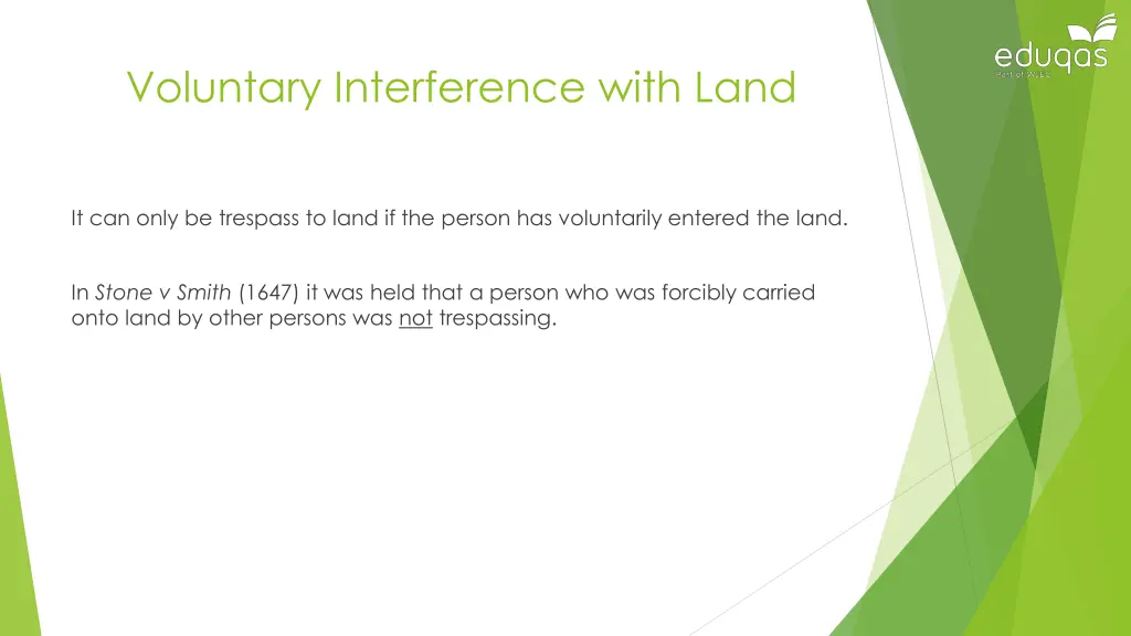 voluntary interference with land