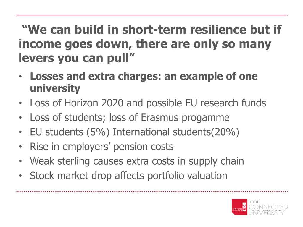 we can build in short term resilience