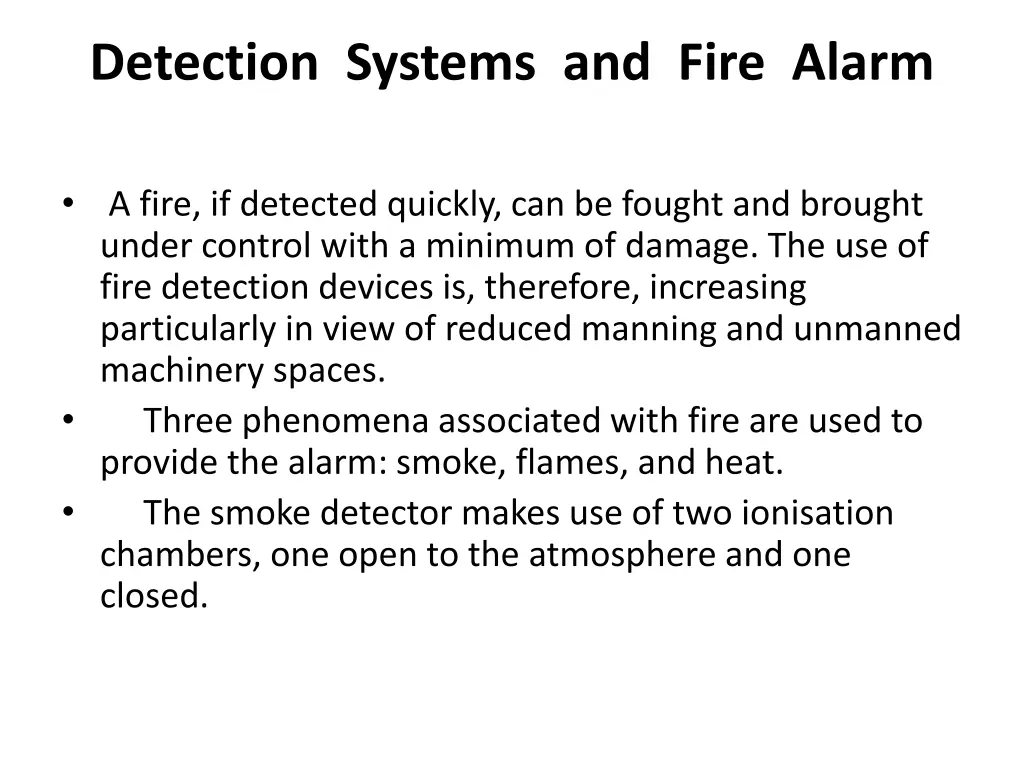 detection systems and fire alarm