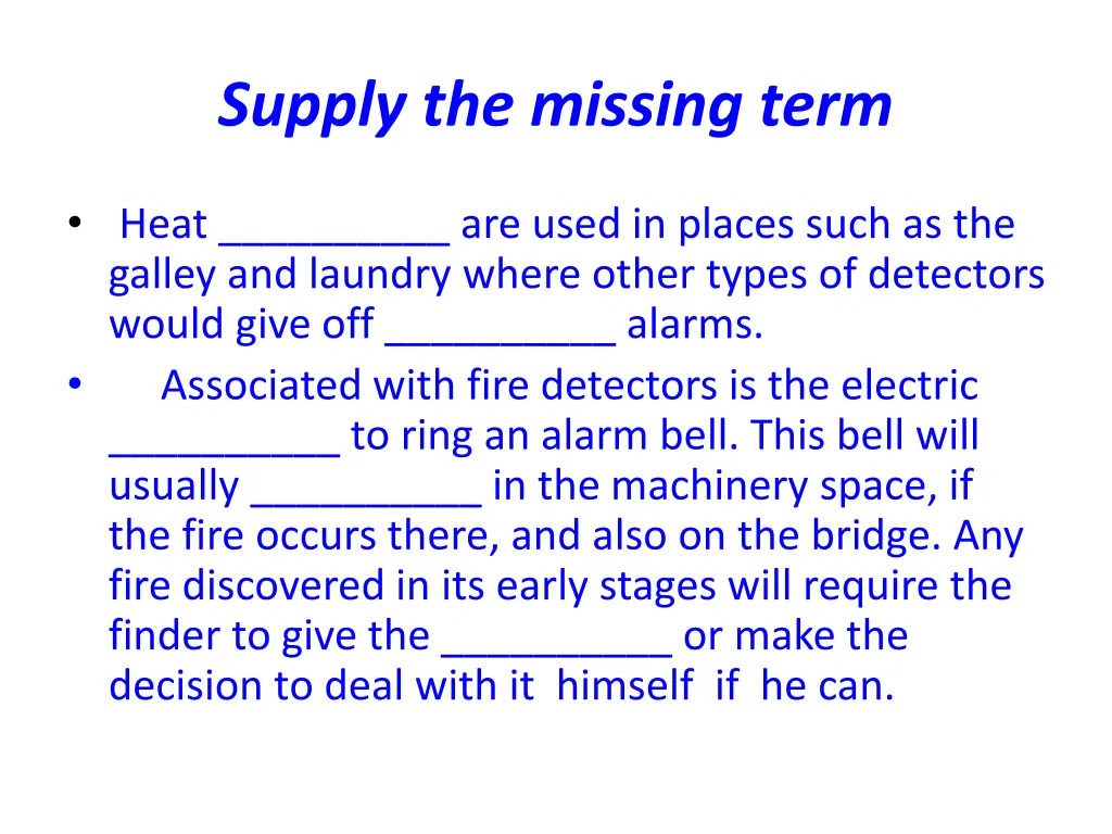 supply the missing term 1