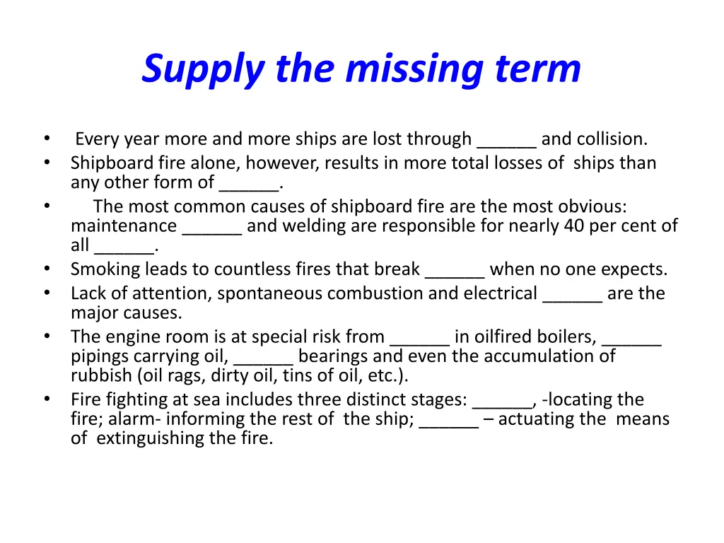 supply the missing term