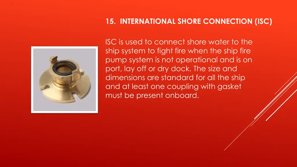 15 international shore connection isc