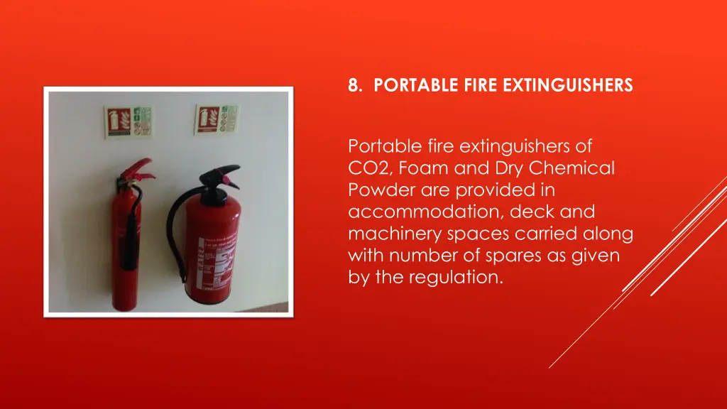 8 portable fire extinguishers