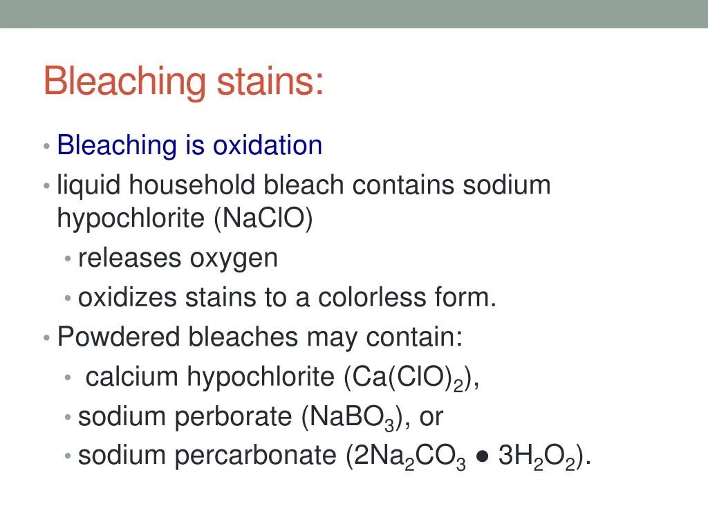 bleaching stains