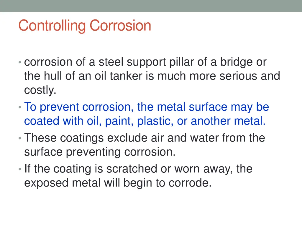 controlling corrosion