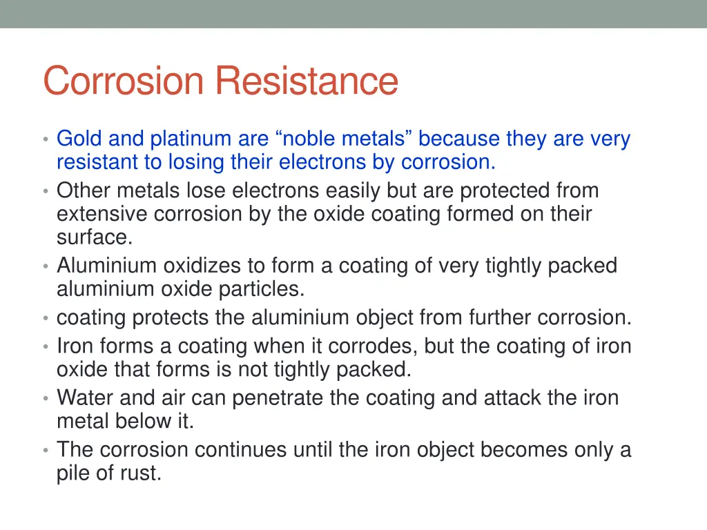 corrosion resistance