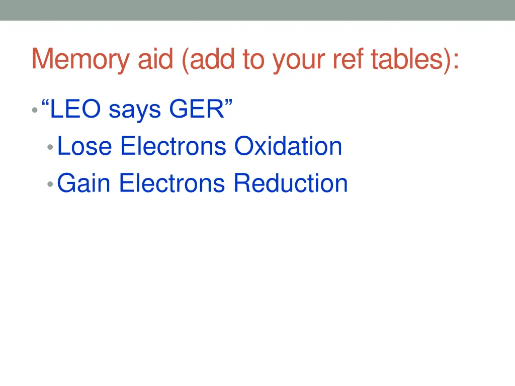 memory aid add to your ref tables