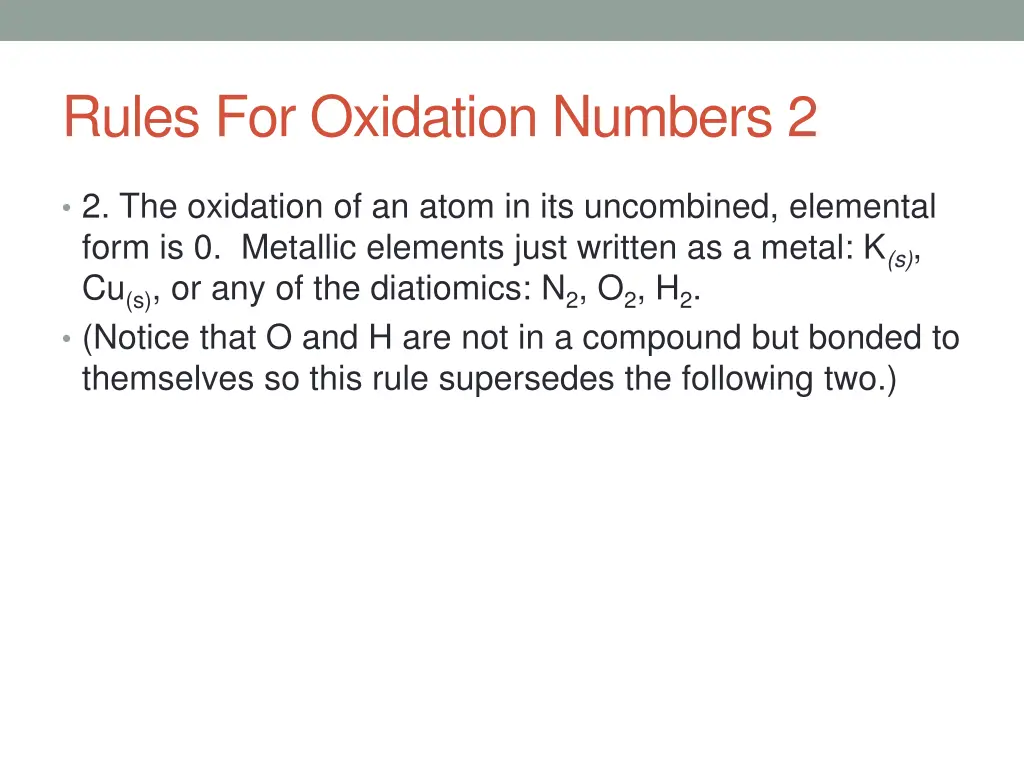 rules for oxidation numbers 2