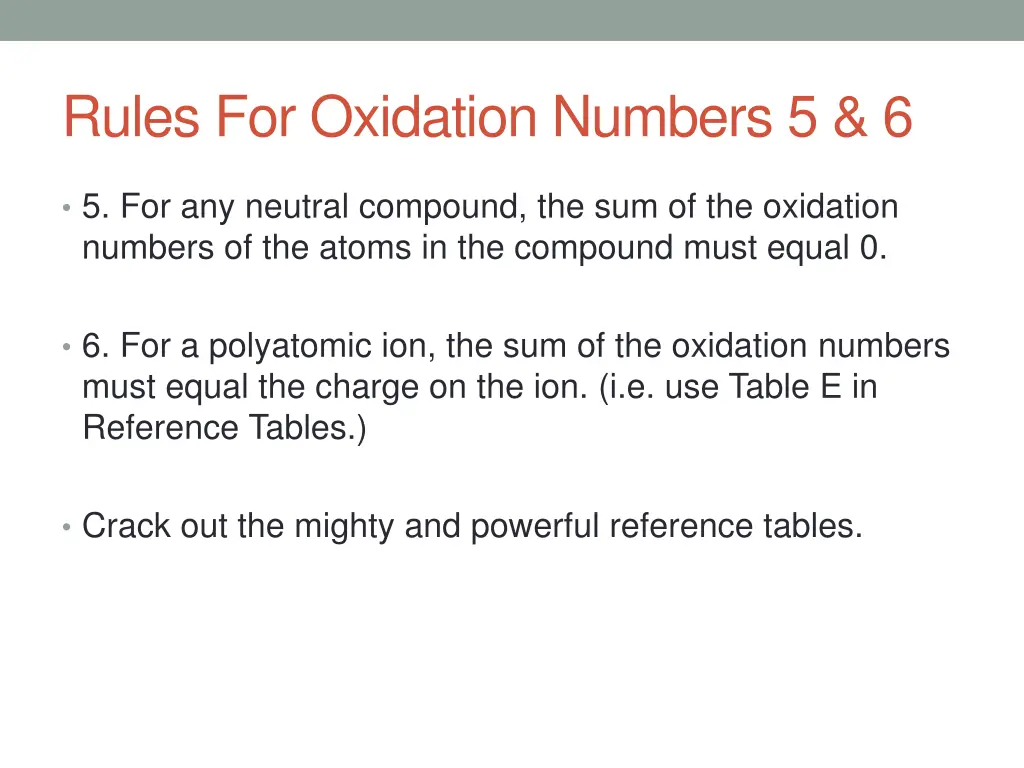 rules for oxidation numbers 5 6