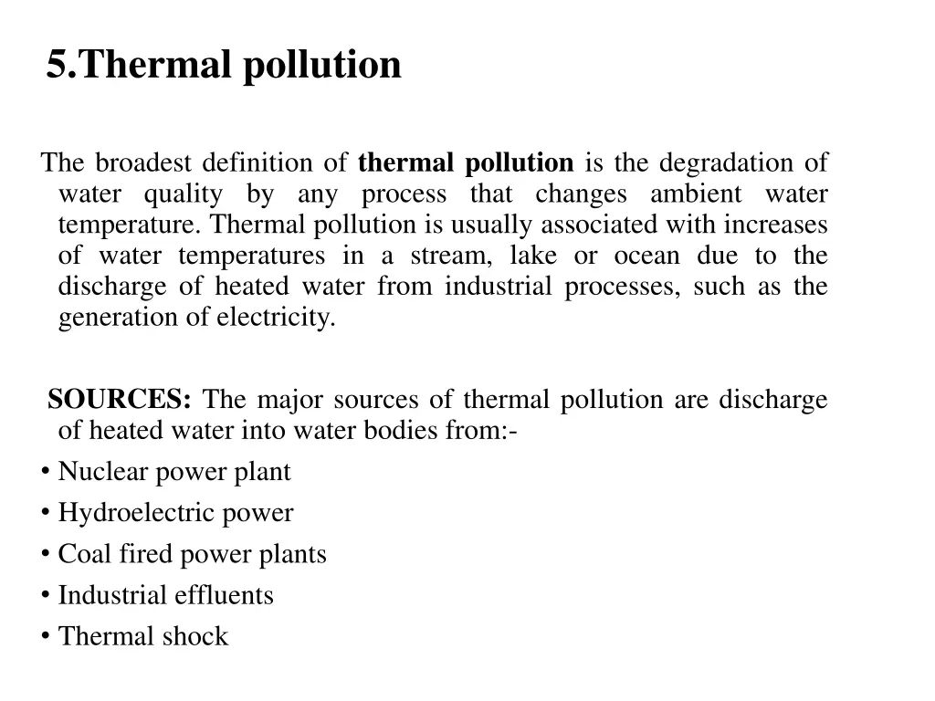 5 thermal pollution