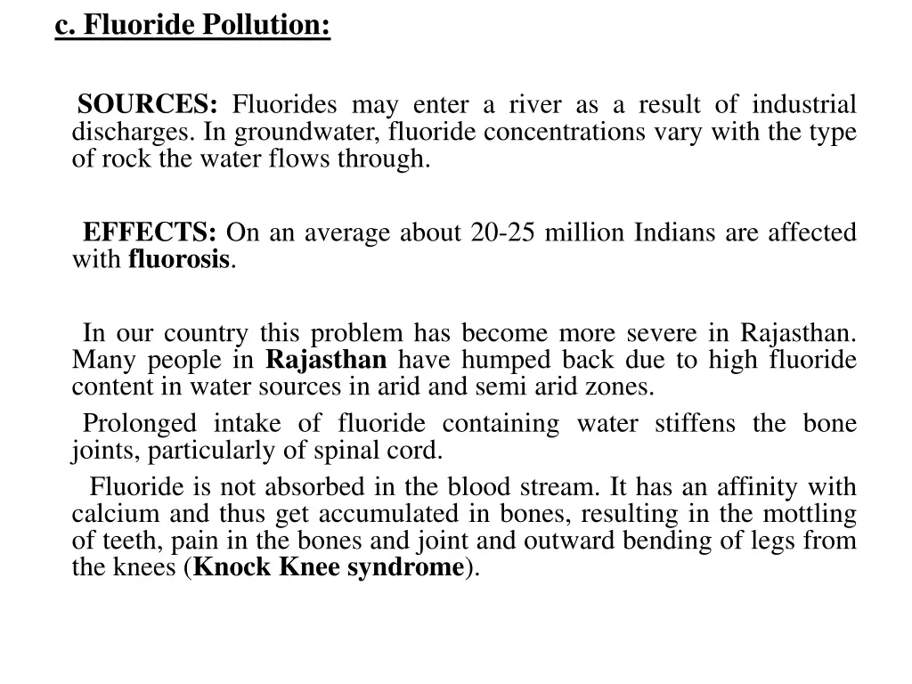 c fluoride pollution