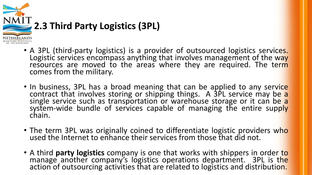 2 3 third party logistics 3pl