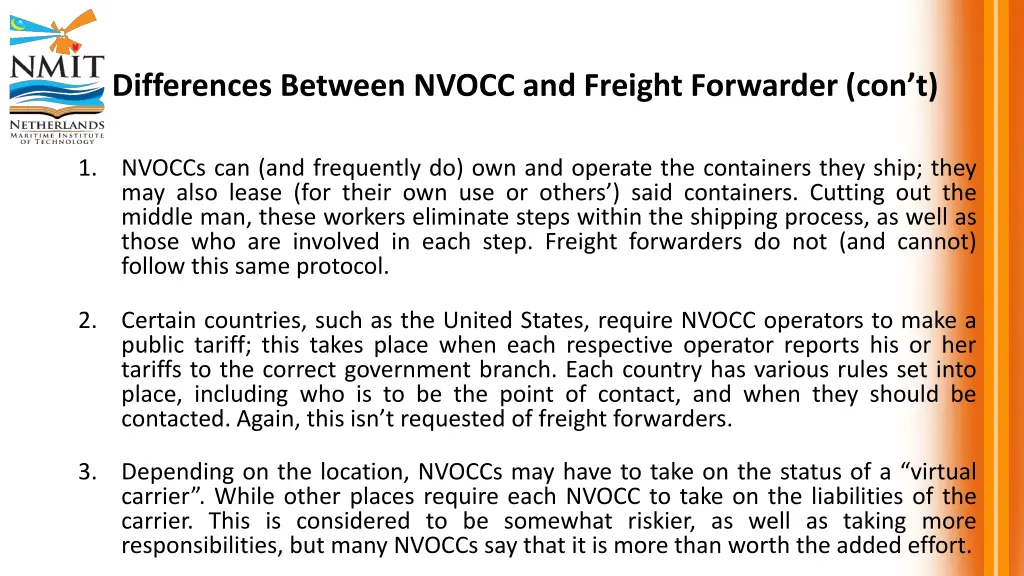 differences between nvocc and freight forwarder 1