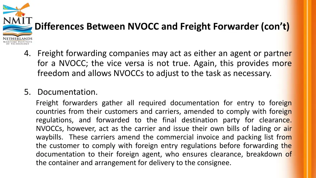 differences between nvocc and freight forwarder 2