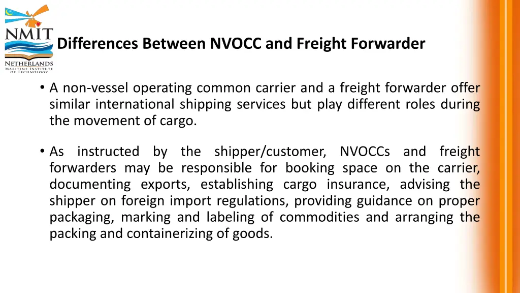 differences between nvocc and freight forwarder