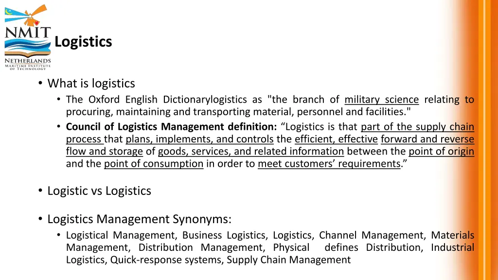 logistics