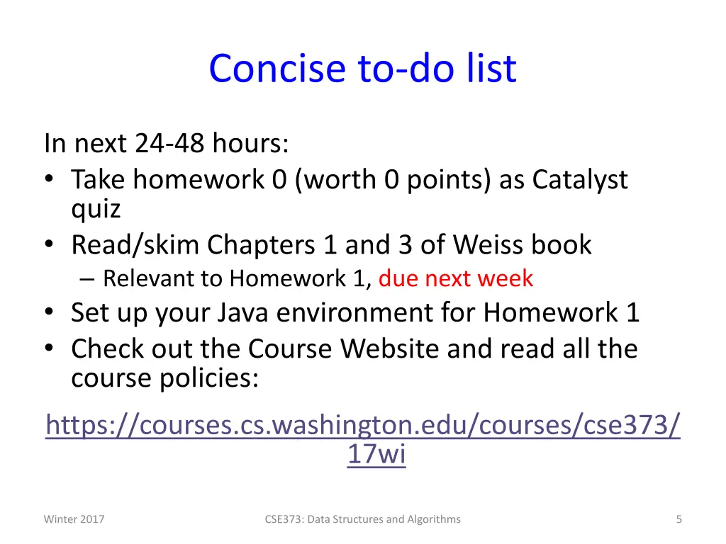 concise to do list