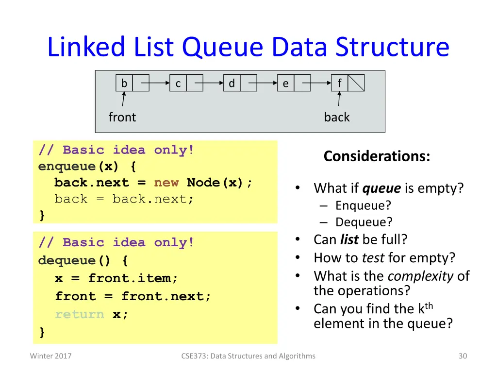 linked list queue data structure