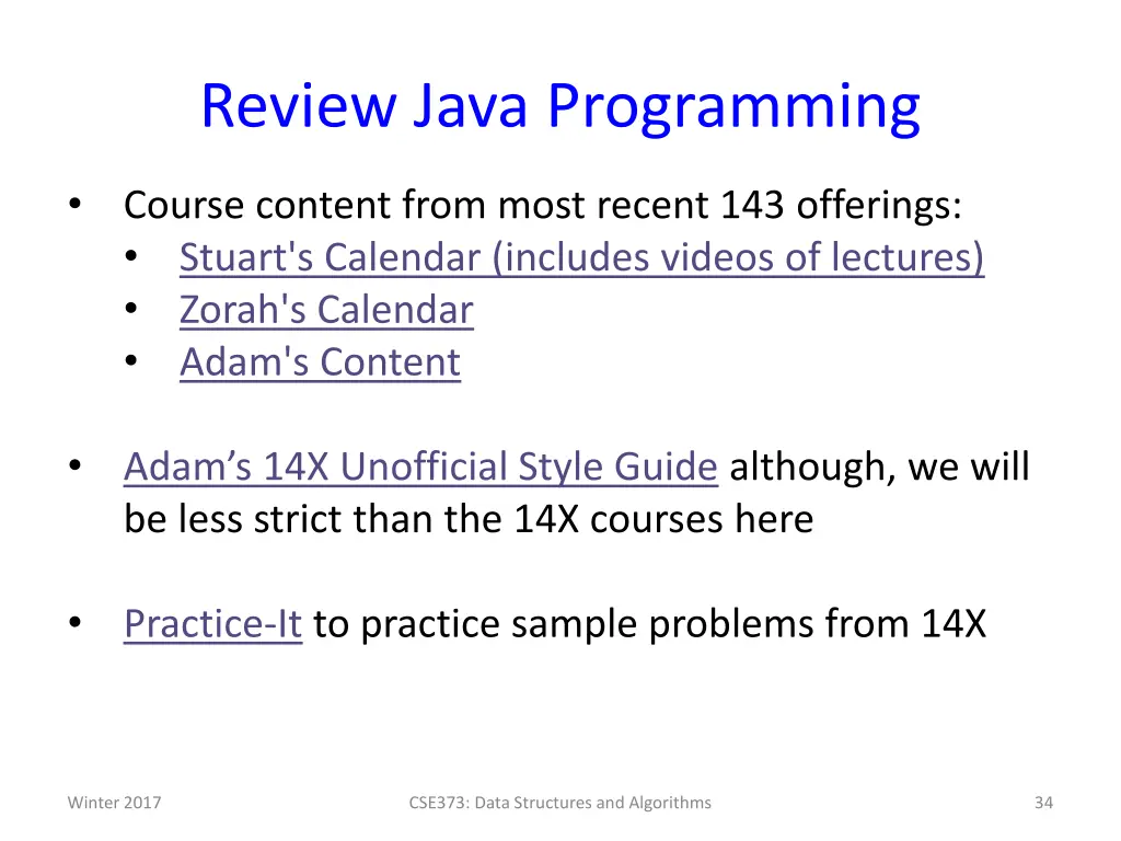 review java programming