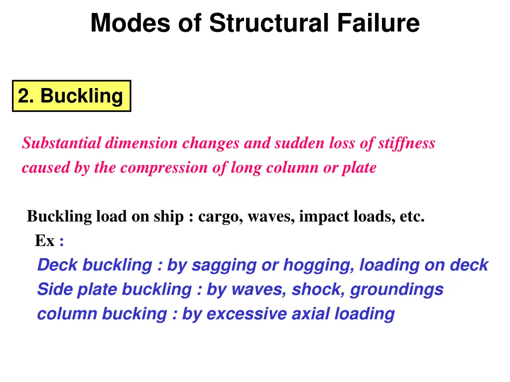 modes of structural failure