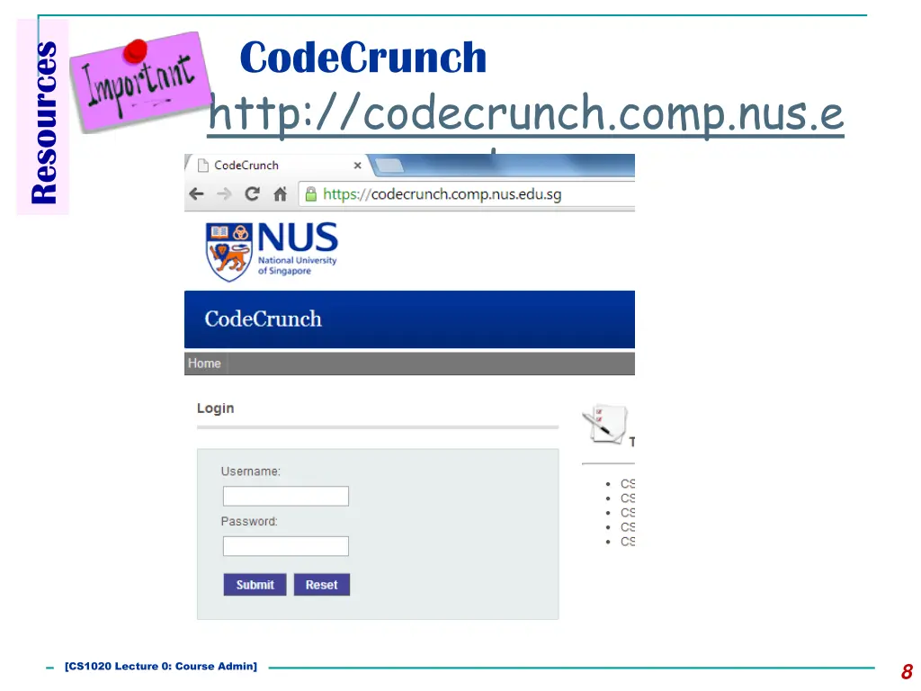 codecrunch http codecrunch comp nus e du sg