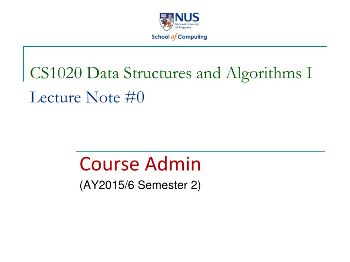 cs1020 data structures and algorithms i lecture